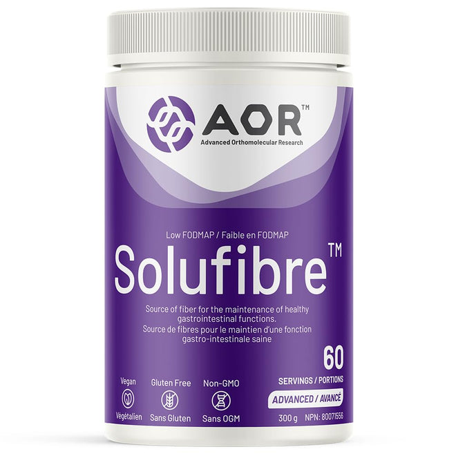AOR - SoluFibre Powder, 300g 60-Servings - Partially Hydrolyzed Guar Gum Sunfiber for Digestive Comfort & Regularity - Vegan, Non-GMO & Gluten-Free - Gentle Prebiotic Fiber Supplement - Soluble Fiber 🍁 All In One Marketplace Canada