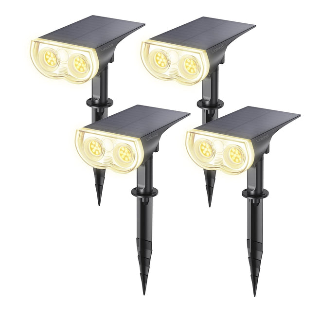 Linkind Solar Lights Outdoor Waterproof IP67, StarRay Dusk-to-Dawn Outdoor Solar Lights, 3 Lighting Modes Solar Spot Lights Outdoor for Garden, Yard, Landscape (Warm White, 4 Pack) 🍁 All In One Marketplace Canada