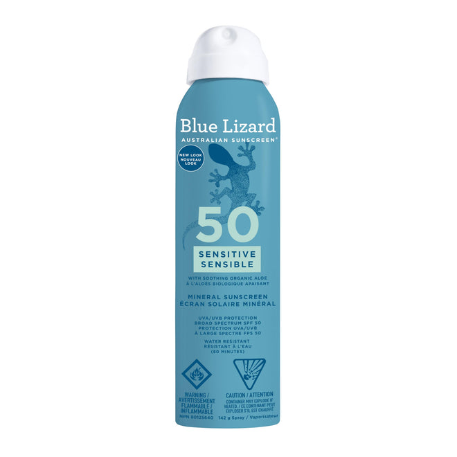 Blue Lizard Sensitive Mineral SPF 50 Spray, Broad-Spectrum UVA/UVB Protection, Water-Resistant, Zinc Oxide Formula, 142 g 🍁 All In One Marketplace Canada