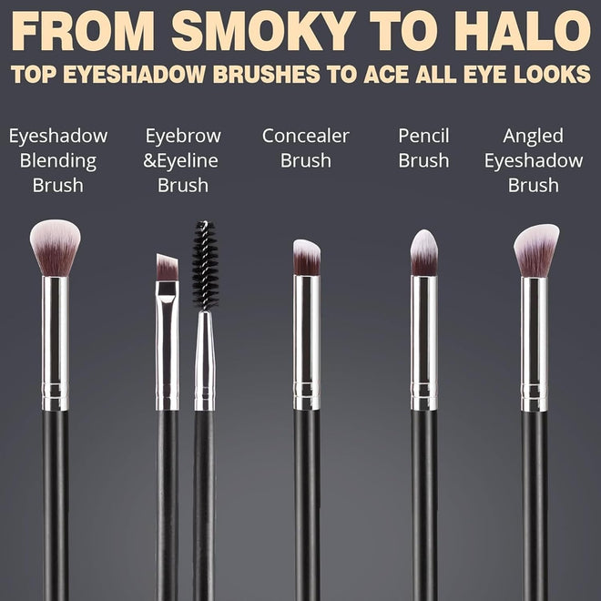 BEAKEY Makeup Brush Set Professional for Eye and Face, Foundation Blending, Eyeshadow, Concealer, Eye Shadow with 2 Blender Sponge, Paper Case 🍁 All In One Marketplace Canada