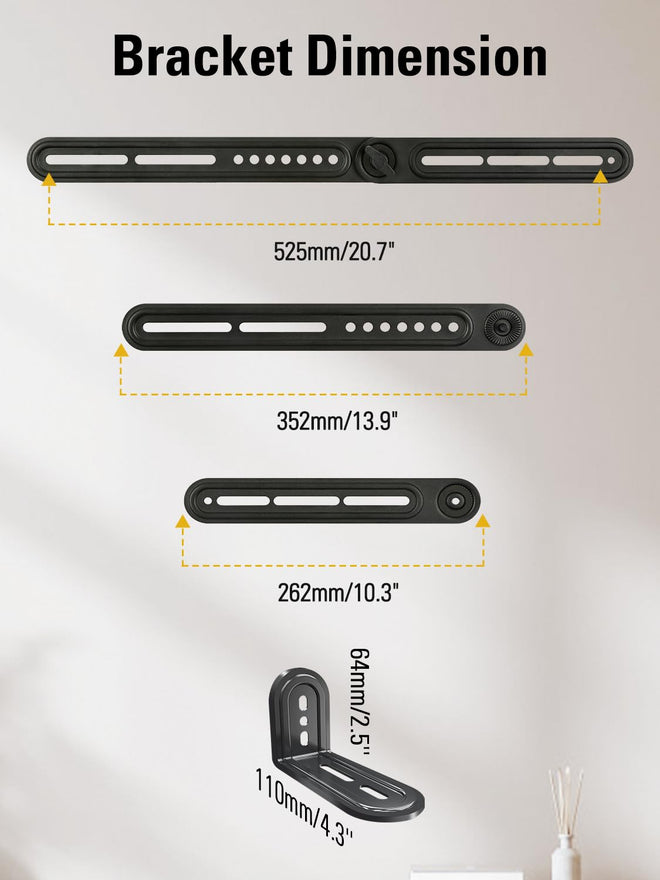Mounting Dream Sound Bar Mount Bracket for Mounting Above or Under TV, Fits Most Sound Bars Up to 15 Lbs, with Detachable Long Extension Plates MD5420 🍁 All In One Marketplace Canada