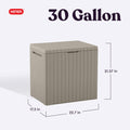 Keter City 30 Gallon Resin Outdoor Storage Box and Patio Furniture Side Table for Pool and Garden Accessories, Beige 🍁 All In One Marketplace Canada