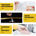 Double Sided Mounting Tape,1.2" x 200",Heavy Duty Removable Nano Adhesive Tape for Walls,Adhesive Strips Strong Sticky Gel Grip Tape,Transparent Poster Tape Wall Tape for Picture Carpet Decoration 🍁 All In One Marketplace Canada