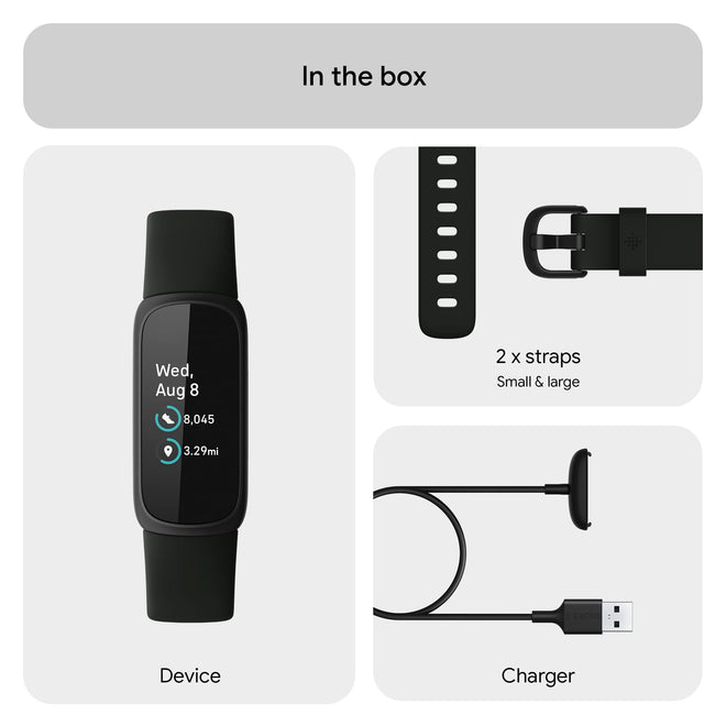 Google Fitbit Inspire 3 Health and Fitness Tracker with Stress Management, Workout Intensity, Sleep Tracking, 24/7 Heart Rate and More, Midnight Zen/black, One Size (S and L Bands Included) 🍁 All In One Marketplace Canada