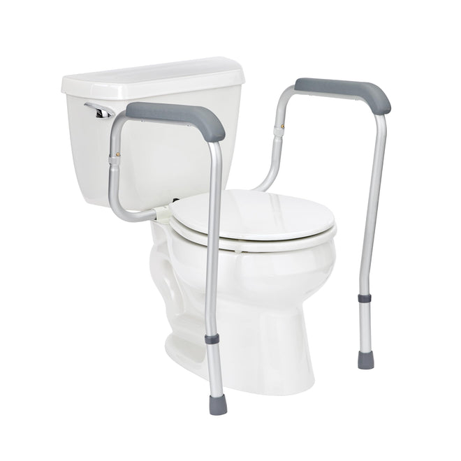 Medline Toilet Safety Rail for Seniors with Easy Installation; Height Adjustable Toilet Safety Frame; Bathroom Assist Rail with Armrests; Bathroom Safety; 250 lb. Weight Capacity 🍁 All In One Marketplace Canada