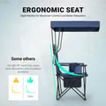 Overmont Beach Chair with Cooler and Umbrella - Sunshade Backpack Folding Canopy Chair with Two Arm Rest Cup Holder Carry Bag - Portable for Sand Camping Travel Outdoor Pool 330 lbs Blue 🍁 All In One Marketplace Canada