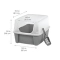 IRIS USA Large Cat Litter Box with Scatter Shield and Scoop, Open Top High Sided Cat Litter Pan, Gray 🍁 All In One Marketplace Canada