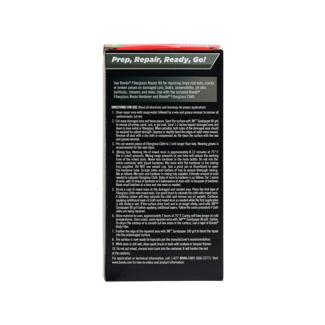 3M Bondo Fiberglass Resin Repair Kit, 0.45 Pint, Includes Fiberglass Resin, Liquid Hardener, Spreader, Fiberglass Cloth and Mixing Tray, Repair Holes & Scratches on Automobiles, Boats and More (420) 🍁 All In One Marketplace Canada