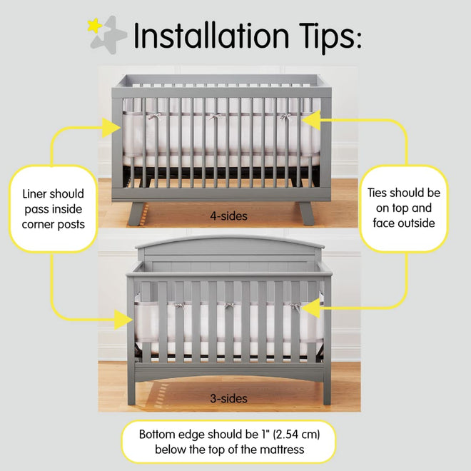 BreathableBaby Breathable Mesh Liner for Full-Size Cribs, Classic 3mm Mesh, White (Size 4FS Covers 3 or 4 Sides) 🍁 All In One Marketplace Canada