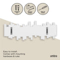 Umbra Sticks Wall-Mounted Coat Rack Rail Hook with 5 Retractable Pegs – Modern, Space-Saving Storage Organizer, White 🍁 All In One Marketplace Canada
