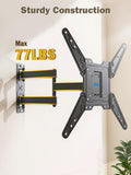 Mounting Dream TV Mount for Most 26-55 Inch TVs, Full Motion TV Wall Mount with Perfect Center Design on Single Stud Articulating Mount Max VESA 400x400mm up to 77 LBS, MD2413-MX 🍁 All In One Marketplace Canada