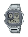 Casio Men's 10 Year Battery Quartz Watch with Stainless Steel Strap, Silver, 24.1 (Model: AE-1200WHD-7AVCF) 🍁 All In One Marketplace Canada