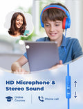 iClever HS19 Kids Headphones with Microphone for School, Volume Limiter 74/85dBA, Over-Ear Girls Boys Headphones for Kids with Shareport, Foldable Wired for iPad/Fire Tablet/Travel, Blue 🍁 All In One Marketplace Canada