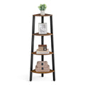 VASAGLE Corner Shelf Stand, 4-Tier Corner Bookshelf, Industrial Ladder Shelf, Plant Stand for Living Room, Office, Kitchen, Rustic Brown and Matte Black ULLS34X 🍁 All In One Marketplace Canada