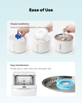 FluffyUnion Cat Water Fountain with Stainless Steel Lid, 2.4L/81oz Automatic Water Dispenser for Cats and Dogs 🍁 All In One Marketplace Canada
