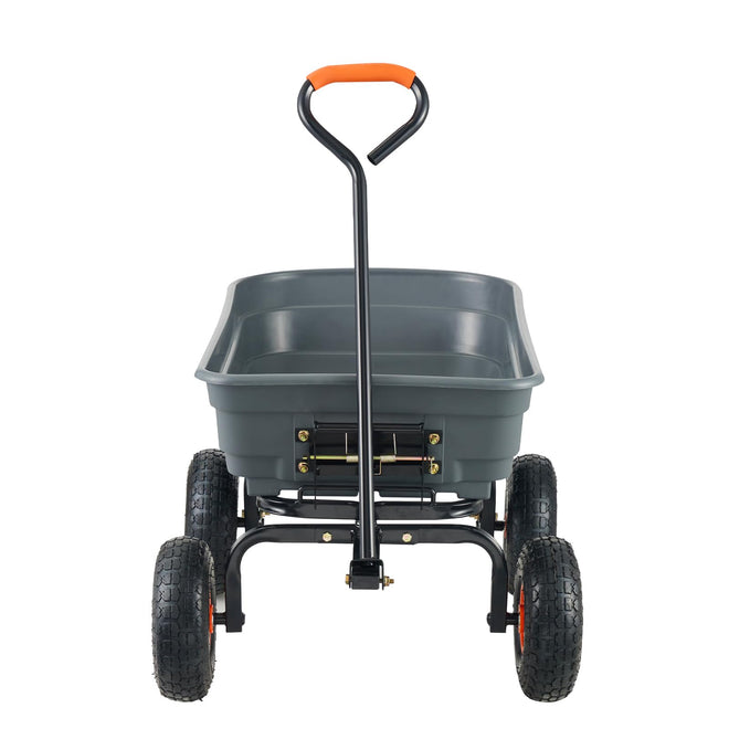 VEVOR Dump Cart, Poly Garden Dump Cart with Easy to Assemble Steel Frame, Dump Wagon with 2-in-1 Convertible Handle, Utility Wheelbarrow 600 lbs Capacity, 10 inch Tires 🍁 All In One Marketplace Canada