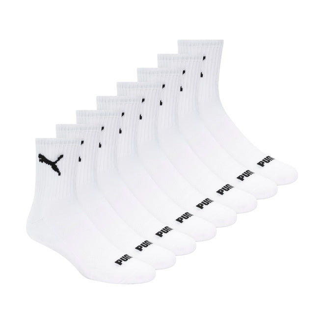 PUMA Men's 8 Pack Athletic Cushioned High Quarter Crew Socks, White/Black, 10-13 🍁 All In One Marketplace Canada