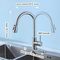 HUAAKE Kitchen Faucet with Pull Down Sprayer, Multi-Function Stainless Steel Single Handle High Arc Kitchen Sink Faucet, 360° Swivel Modern Commercial Kitchen tap with Deck Plate 🍁 All In One Marketplace Canada