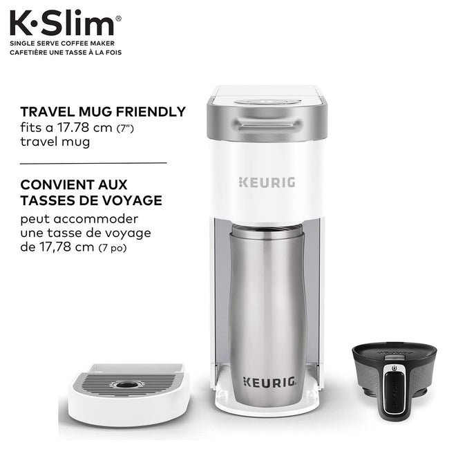Keurig K-Slim Single Serve K-Cup Pod Coffee Maker, Featuring Simple Push Button Controls and MultiStream Technology, White 🍁 All In One Marketplace Canada