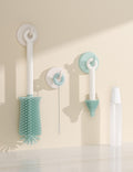 Momcozy 7 in 1 Travel Bottle Cleaning Kit - Baby Bottle Cleaner Set with Silicone Brush, Nipple Brush, Straw Brush, Soap Dispenser, Drying Rack - Home and Travel Bottle Cleaning Tools for Infants 🍁 All In One Marketplace Canada