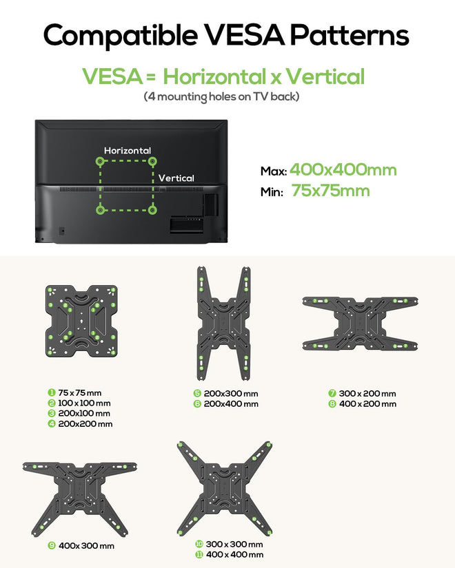 USX MOUNT Full Motion TV Wall Mount for 26-65 Inch TVs up to 77Lbs, Wall Mount TV Bracket, Single Stud Articulating TV Mount, Smooth Swivel Extension, Max VESA 400x400 mm, XMM919 🍁 All In One Marketplace Canada