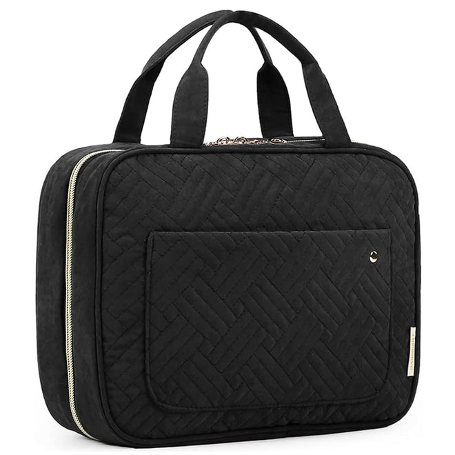 BAGSMART Toiletry Bag Travel Bag with Hanging Hook, Water-resistant Makeup Cosmetic Bag Travel Organizer for Accessories, Shampoo, Full-size Container, Toiletries (Black, Medium) 🍁 All In One Marketplace Canada