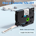 10 Pack Replace for Brother TZe-231 P Touch Label Maker Tape TZe TZ Tape 12mm 0.47 Laminated White TZe231 Compatible with Brother Ptouch PTH110 PT-D210 PTD600 PTD400AD PT-1290 Label Makers 🍁 All In One Marketplace Canada