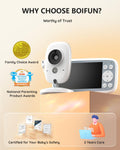 2026 Upgraded Boifun Baby Monitor No Wi-Fi, Baby Camera with 4" 720P IPS Screen, Night Vision, 3X Zoom, Two-Way Audio, Temperature Monitoring, Lullabies, Sound Detection, Just Turn On & Go 🍁 All In One Marketplace Canada