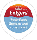 Folgers Vanilla Biscotti Flavoured Light Roast Coffee Pods, Single Serve One Cup Pods made with Arabica Beans for Hot or Iced Drinks, 30 Count (Pack of 1) 🍁 All In One Marketplace Canada