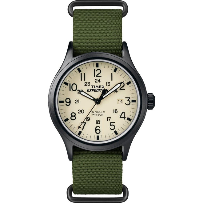 Timex Mens TW4B15500 Expedition Scout 40mm Green/Black/Cream Nylon Slip-Thru Strap Watch 🍁 All In One Marketplace Canada