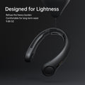 JISULIFE Portable Neck Fan Upgraded, Neckbrace Personal Hands Free, 5 Speed Gears Adjustment, 5000 mAh Wearable Bladeless Quiet Rechargeable for Outdoor Indoor, Gifts for Women Men- Black 🍁 All In One Marketplace Canada