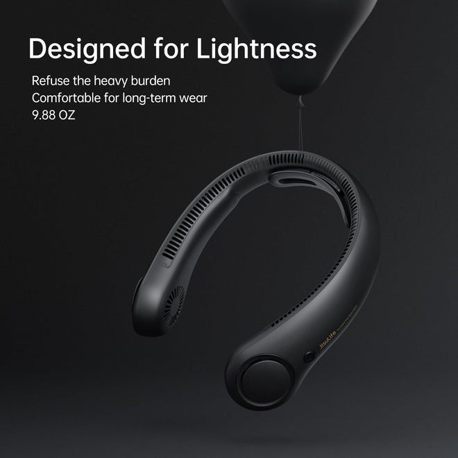 JISULIFE Portable Neck Fan Upgraded, Neckbrace Personal Hands Free, 5 Speed Gears Adjustment, 5000 mAh Wearable Bladeless Quiet Rechargeable for Outdoor Indoor, Gifts for Women Men- Black 🍁 All In One Marketplace Canada