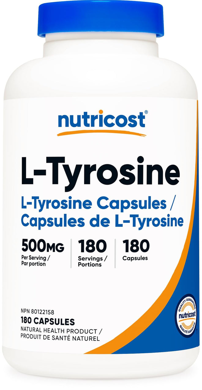 Nutricost L-Tyrosine Supplement (500mg) 180 Capsules - Gluten Free & Non-GMO 🍁 All In One Marketplace Canada