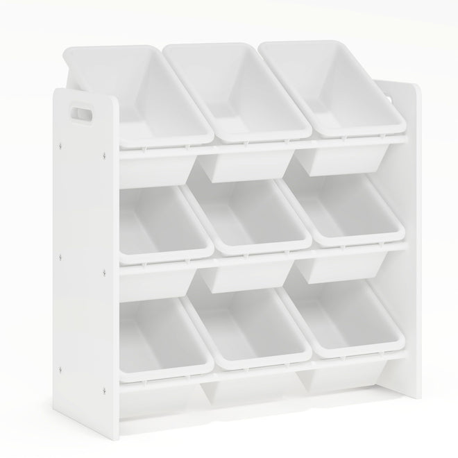 Lennox Furniture Toys Storage Organizer 9 Plastic Bins in White (JWTR-03006 white) 🍁 All In One Marketplace Canada