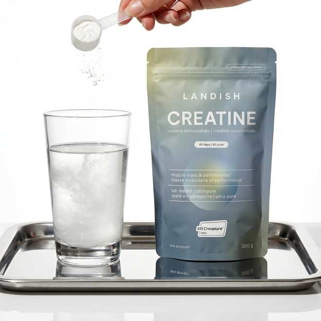 Landish Creatine Monohydrate Powder – Creapure®, German-Made Micronized Creatine – Canadian Brand – Increases Muscle Mass & Improves Strength – For Women & Men – Vegan –Unflavoured – 300 g (60 Servings) 🍁 All In One Marketplace Canada