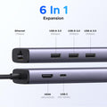 UGREEN Revodok USB C Hub 6-in-1, USB C to Ethernet Adapter with RJ45, 4K@30Hz HDMI, 3 USB 5Gbps, 100W Power Delivery, Compatible with MacBook Neo/Air/Pro,HP, ASUS, XPS13/15, Mac mini,iPad Pro and More 🍁 All In One Marketplace Canada