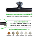 OVO Universal Vacuum Cleaner Floor Brush for Hard Surface with Natural Bristles, 12 inch, 1 1/4 inch (32mm) Inner Diameter, Fits All, Black (ACC-216-BK.) 🍁 All In One Marketplace Canada