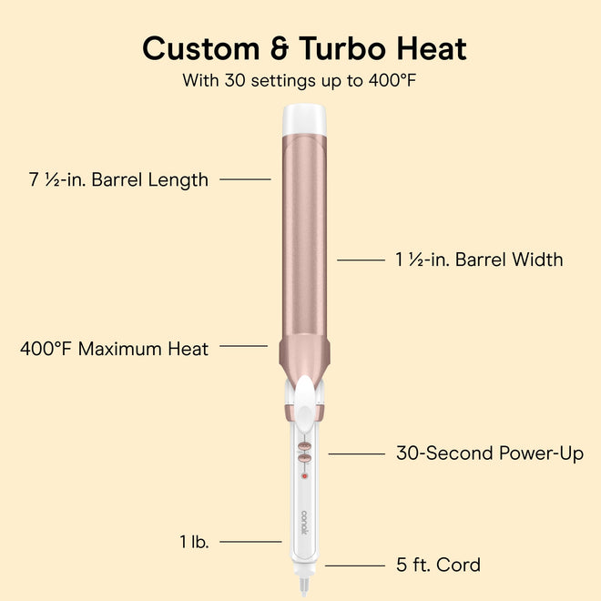 Conair Ceramic Long Barrel XL Curling Iron, 1 ½” Barrel Produces Classic Curls – for use on Medium and Long Hair, Hair Curler 🍁 All In One Marketplace Canada