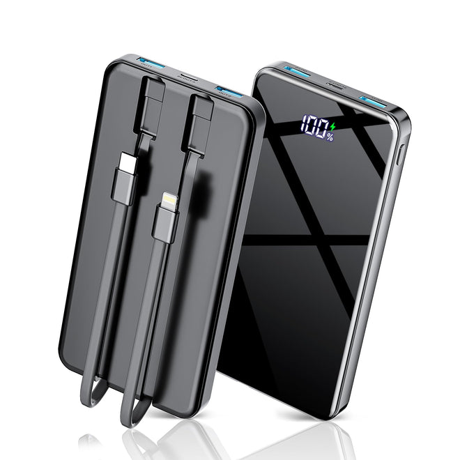COPINK Power Bank with Built in Cables, 25000mAh Fast Charging Portable Charger,5 Output 2 Input LED Display Slim External Battery Pack for iPhone, Samsung, Android Phones, Tablets 🍁 All In One Marketplace Canada
