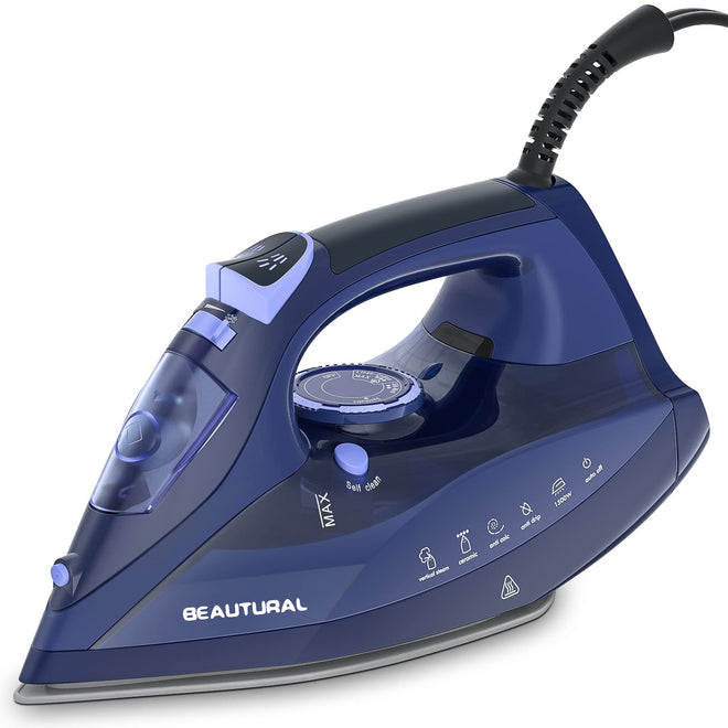 BEAUTURAL Steam Iron for Clothes with Precision Thermostat Dial, Ceramic Coated Soleplate, 3-Way Auto-Off, Self-Cleaning, Anti-Calcium, Anti-Drip 🍁 All In One Marketplace Canada