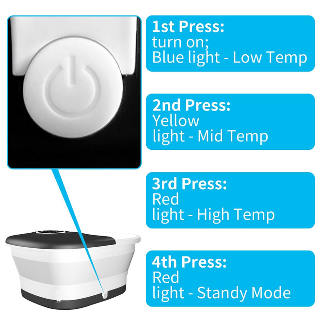 Collapsible Foot Spa Bath with Heat, Remote Control, Temperature Control, Bubbles, Pumice Stone, Red Light, Timer, 16 Massage Roller Pedicure Foot Spa Tub Foot Soaker for Soothe & Relax Tired Feet 🍁 All In One Marketplace Canada