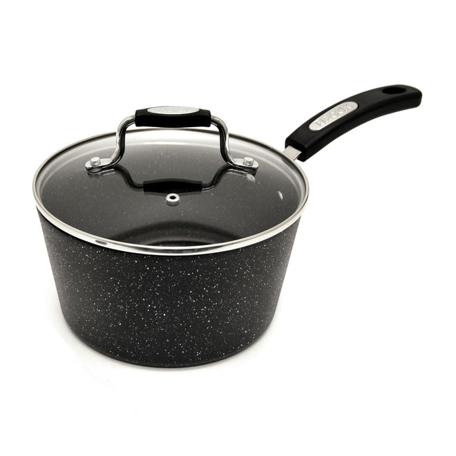 Starfrit The Rock 2.8L (3Qt) Non-Stick Saucepan - Durable Forged Aluminum - Oven Safe - PFOA Free - Easy to Clean - Black 🍁 All In One Marketplace Canada