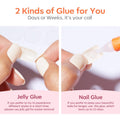 Modelones French Tip Press On Nails, Short Oval Fake Nails Press Ons with Nail Glue, Adhesive Tabs, Nail File, Prep Pad, Manicure Stick, 32Pcs 16 Sizes, Nude, Valentines 🍁 All In One Marketplace Canada