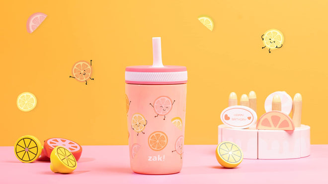 Zak Designs Happy Fruit Kelso 12oz Stainless Steel Leak-Proof Toddler Cup 🍁 All In One Marketplace Canada