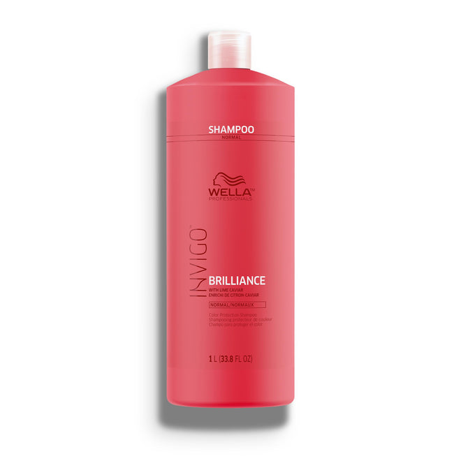 Wella Professionals Invigo Brilliance Shampoo for Fine/Normal Coloured-Treated Hair, Salon Shampoo, Hair Cleanser, Colour Safe, Daily Wash, Lime Caviar, Intense Colour Protection | 33.8 Fl Oz | 1L 🍁 All In One Marketplace Canada