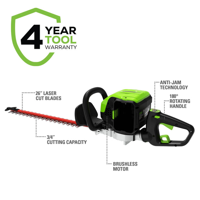 GreenWorks Pro 80V 26-Inch Cordless Hedge Trimmer, Battery Not Included, GHT80320 🍁 All In One Marketplace Canada