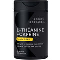 Sports Research® 2-in-1 L-Theanine Supplement with Caffeine & MCT Oil from Organic Coconuts - Focused Energy, Alertness & Relaxation Without Drowsiness - 200mg L Theanine, 100mg Caffeine - 60 Softgels 🍁 All In One Marketplace Canada