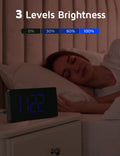 GOLOZA Projection Alarm Clock, Digital Clock with Modern Curved Design 180° Rotatable Projector, 3-Level Brightness Dimmer, Clear Blue LED Display, Progressive Volume, 9mins Snooze,12/24H, for Bedroom 🍁 All In One Marketplace Canada