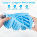 POLCANUR Popsicle Molds Silicone BPA-Free,12 Pieces Popsicle Trays for Freezer,Homemade Ice Cream Popsicle Molds,Large Ice Pop Maker Set,Reusable Ice Lolly Mould with 50PCS Popsicle Sticks 🍁 All In One Marketplace Canada