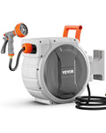 VEVOR Retractable Garden Hose Reel, 1/2 Inch x 84 ft Wall Mounted Hose Reel, Heavy Duty Garden Hose Reel with 9 Patterns Nozzle, Any Length Lock, Upgraded Slow Return System and 180°Swivel Bracket 🍁 All In One Marketplace Canada
